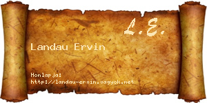 Landau Ervin névjegykártya